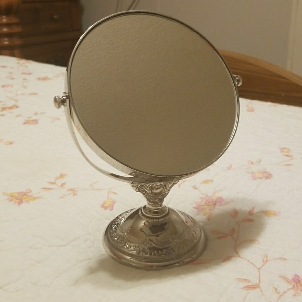 ❤❤ SILVER ❤❤ Antique MAKE UP MIRROR